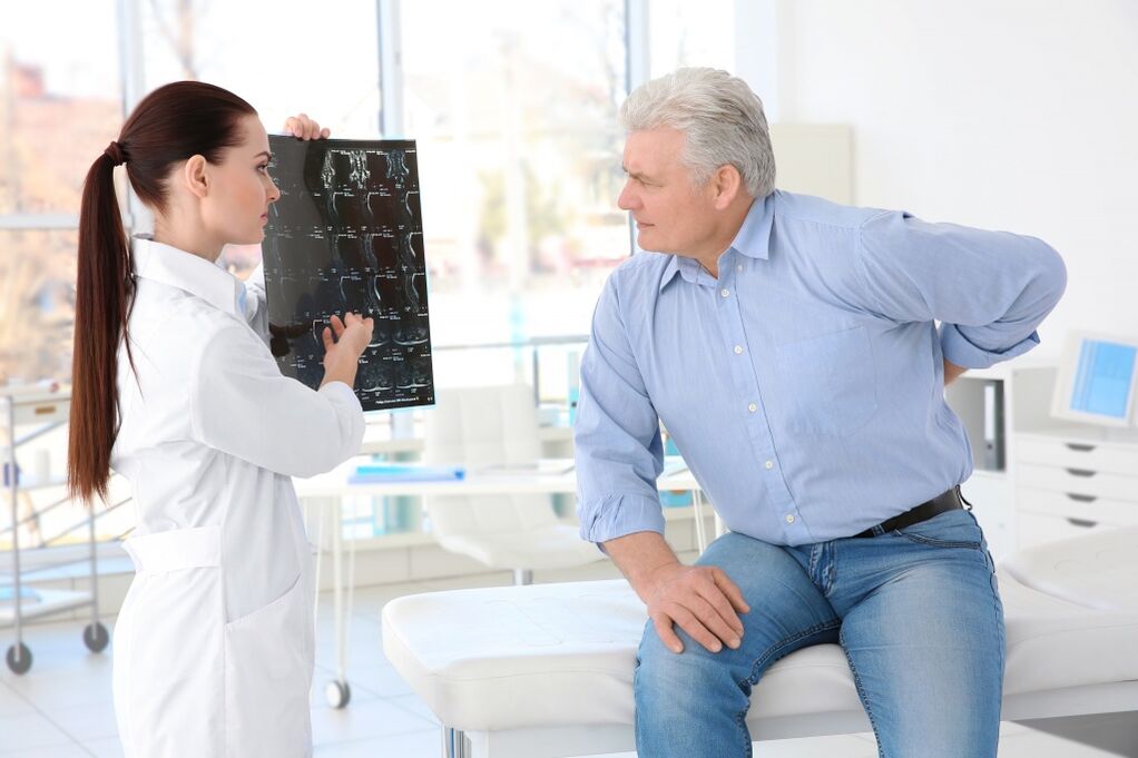 The chest spine osteochondrosis