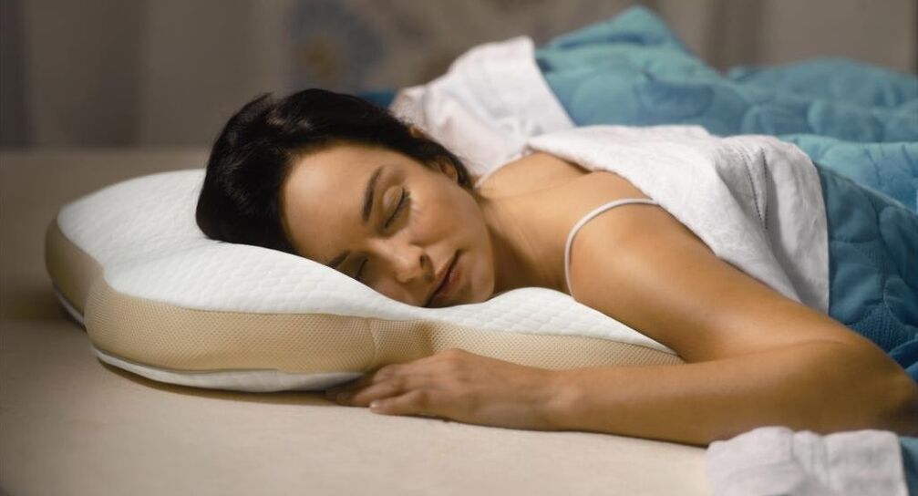 he sleeps on an orthopedic pillow due to cervical osteochondrosis
