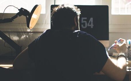 A man on the computer